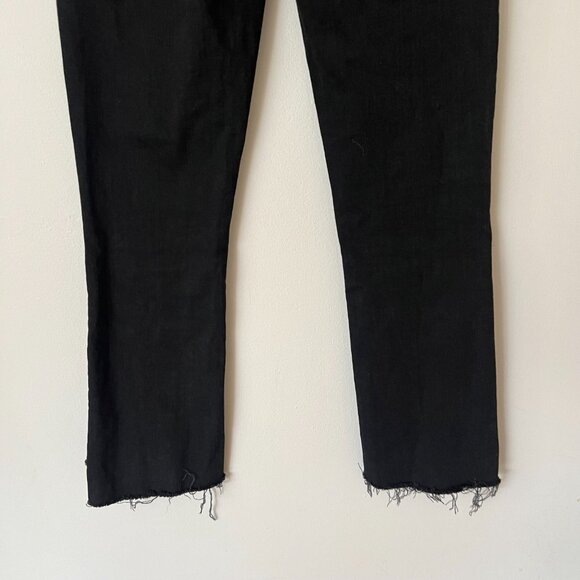 MOTHER The Insider Crop Step Fray Jeans Not Guilty Wash Black Women's Size 27 - Picture 7 of 12
